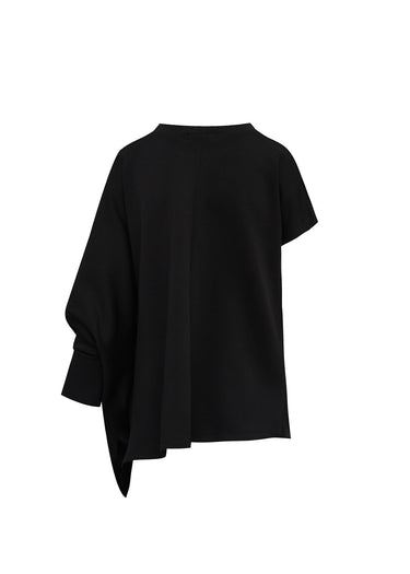 Camiseta de Silueta Oversize con Estructura Asimétrica