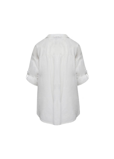 Camisa de Punto Calado con Parches Leopard