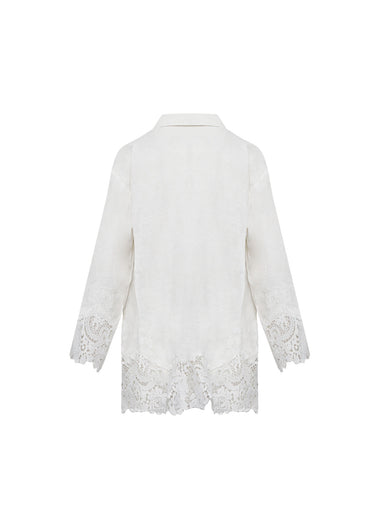 Camisa Blanca Lino & Encaje