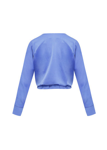 Blusa Cruzada Satén Lavanda