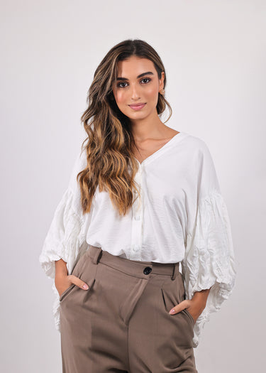 Blusa Statement Puff Sleeve White
