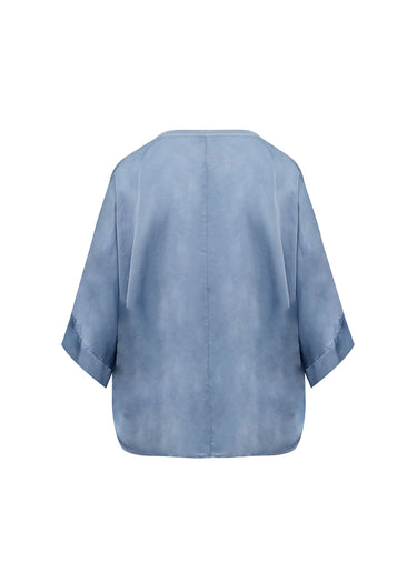 Blusa seda azul