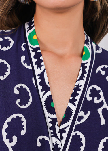Vestido Navy Ornamental
