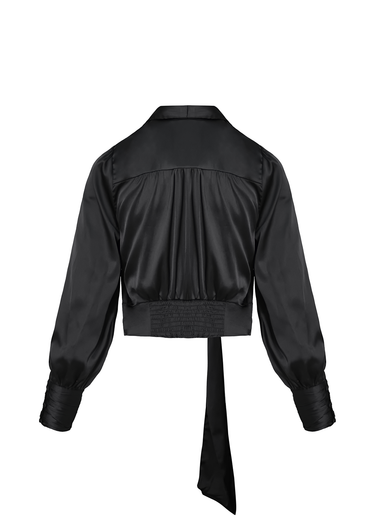 Blusa Cruzada Cropped Negra