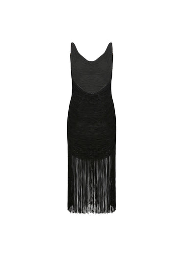Vestido corto con flecos
