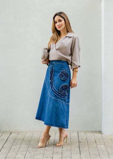 Falda Indigo Rose