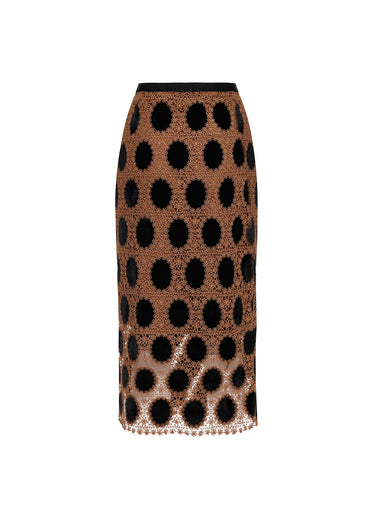 Falda Velvet Polka Dot