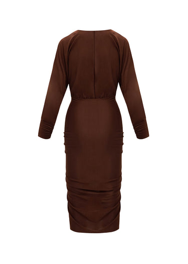 Vestido ceñido mocca