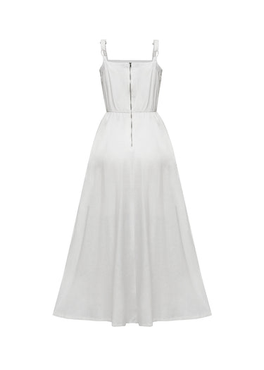 Vestido blanco con detalles recamados