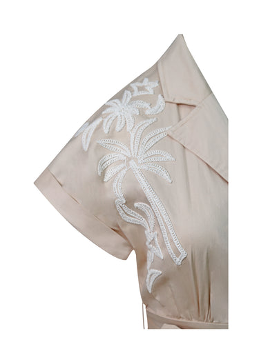 Monoshort con bordados tropicales