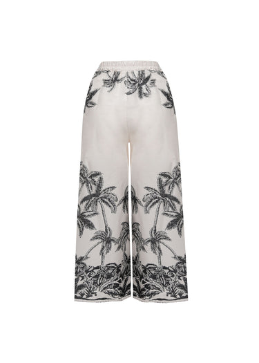 Pantalon palmeras negro