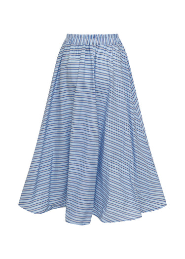 Falda de rayas azul