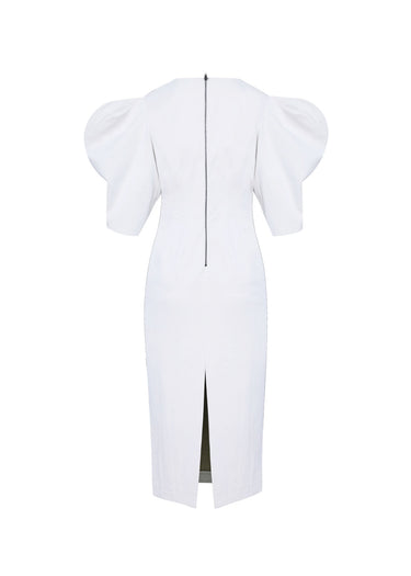 Vestido de tubo con mangas abullonadas