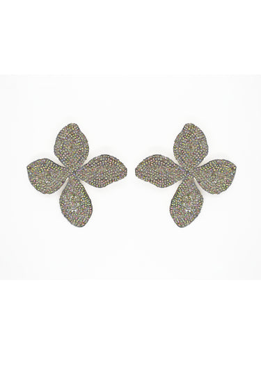 Aretes de flor con pedreria