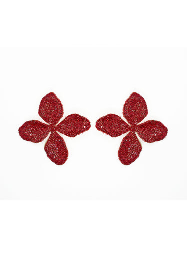 Aretes de flor con pedreria