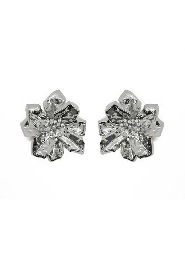Aretes tipo broquel con forma de flor