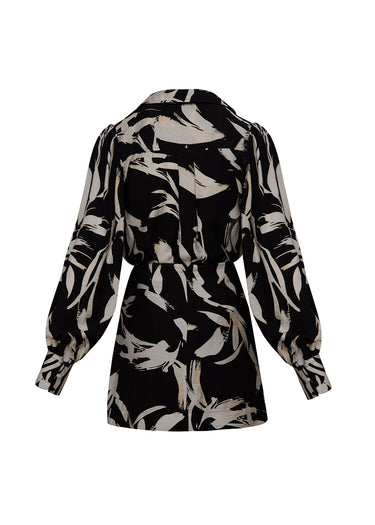 Conjunto de falda con estampado de hojas