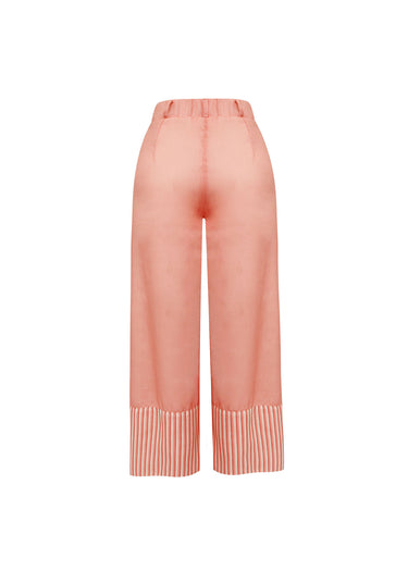 Pantalón  de Lino con Detalle de Pliegues
