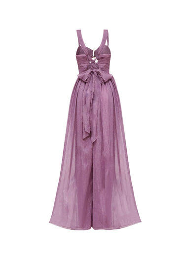 Vestido maxi de gasa y cut - out
