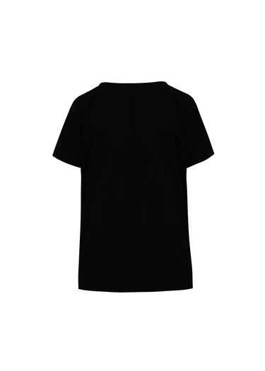Camiseta Blanca con Flor de Lazo en Contraste