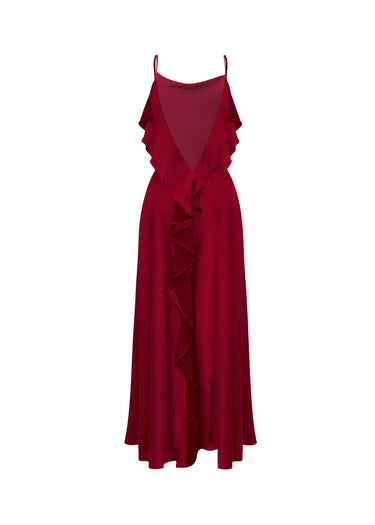 Vestido midi con volantes