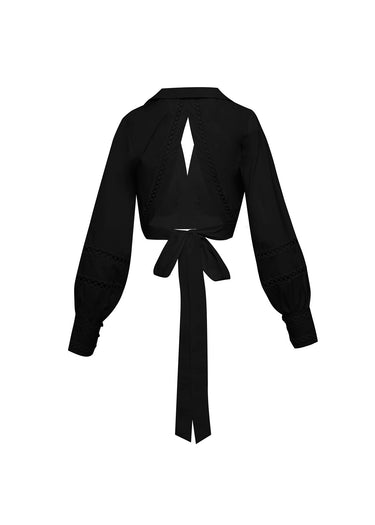 Blusa en V con espalda descubierta