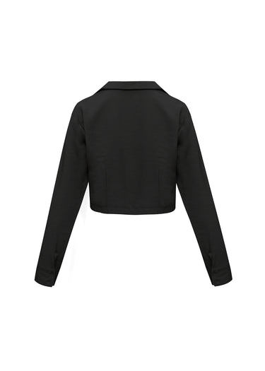 Blusa Cropped Negra Clásica