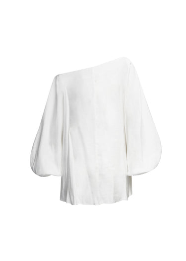 Blusa de hombro descubiertos con mangas abullonadas