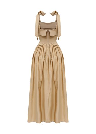 Vestido midi con lazos