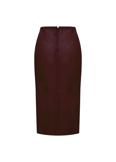 Falda Lápiz Midi Bordeaux Chic