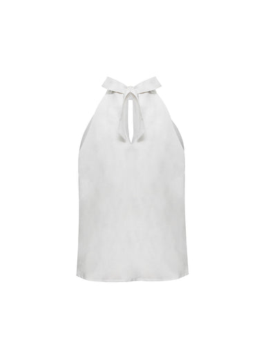 Blusa blanca cuello halter