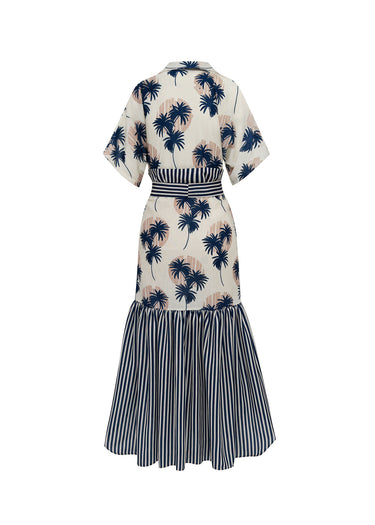 Vestido camisero de palmeras