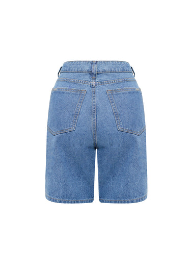 Bermuda Denim Asimétrica