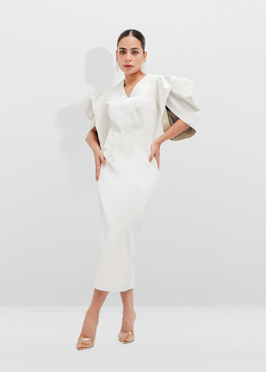 Vestido de tubo con mangas abullonadas