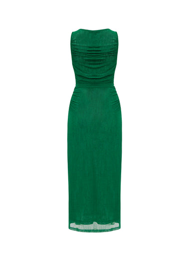 Vestido Ajustado - Escote adornado con anillos