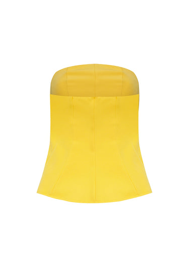 Blusa Strapless con Vuelo